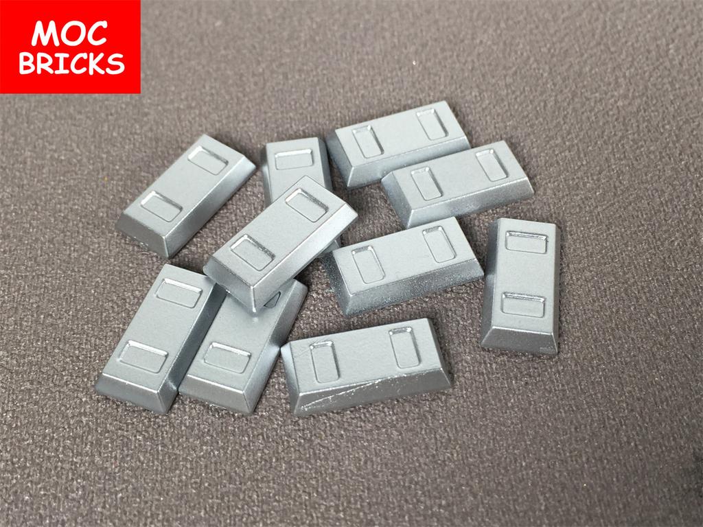 Ungiftige Moc Bausteine Horror Stadt Gold Silber Geldpistole Münzen Dollar Tasche Aktenkoffer 4cm Figur Polizei Zubehör Baustein Kinder Spielzeug