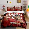 Red Soccer Player Bedding 3-Piece Set Bedding Set (1 Duvet Cover, 2 Pillowcases, Duvet Not Included)