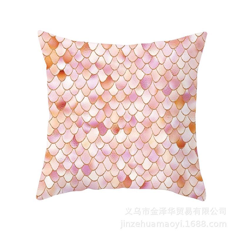 Modern Simple Pillow Cover Office Cushion Cover Pink Geometric Print Cushion Home Furnishings Home