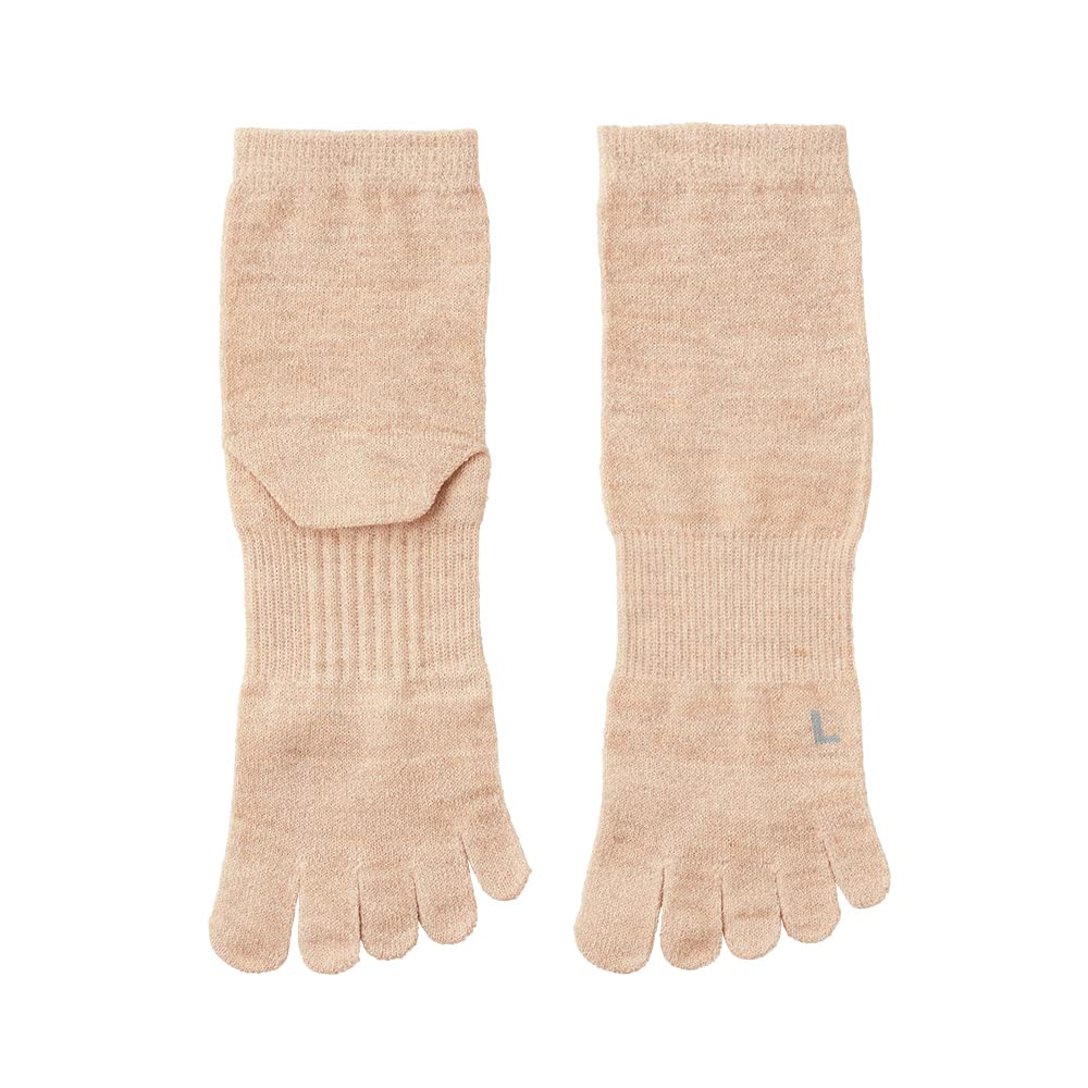 Gunze WASHIITO Washi Soft Elastic Separate Set of Honey Sizes Cm Socks, Yarn, Cuff, Knit, Five-Toe, 2, Beige, 23.0-25.0