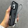 Luksusowe etui na telefon z smyczą, MagSafe, matowe, do iPhone 16 15 14 13 12 11 Pro Max 16 15 14 Plus, magnetyczny zderzak, tylne osłony