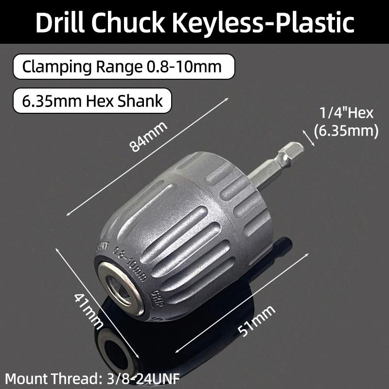 Mini Keyless Chuck Quick Change Electric Drill Bits Collet Converter Extension Screwdriver Chucks Adapter Fixture 1/4" Hex Shank