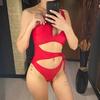 Cut-Out Asymmetrischer Ein Schulter Einteiler Badeanzug Damen Bademode Weiblicher Monokini Hoher Beinausschnitt Badehose Badeanzug Schwimmen