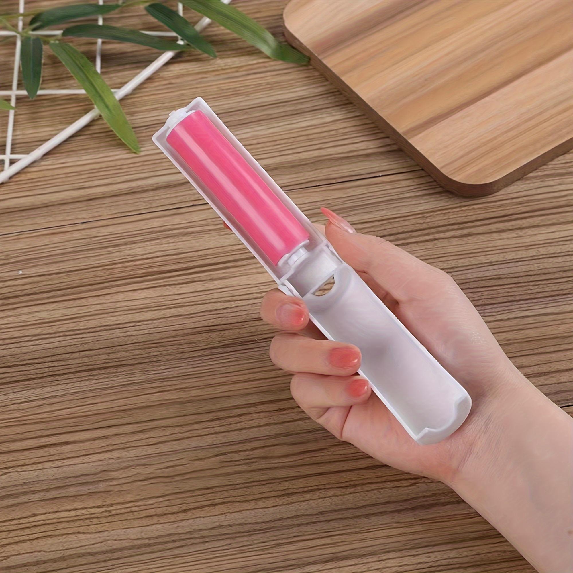 

1 шт., многоразовый валик для ворса, моющийся липкий валик для ворса, портативный складной валик для ворса, валик для удаления шерсти домашних животных, портативный валик для удаления ворса розовый