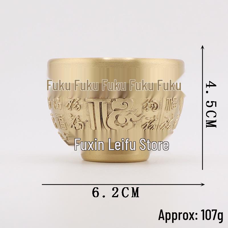 Brass Fu Cup: Retro Pure Copper Blessings Wine Cup - Creative Gift