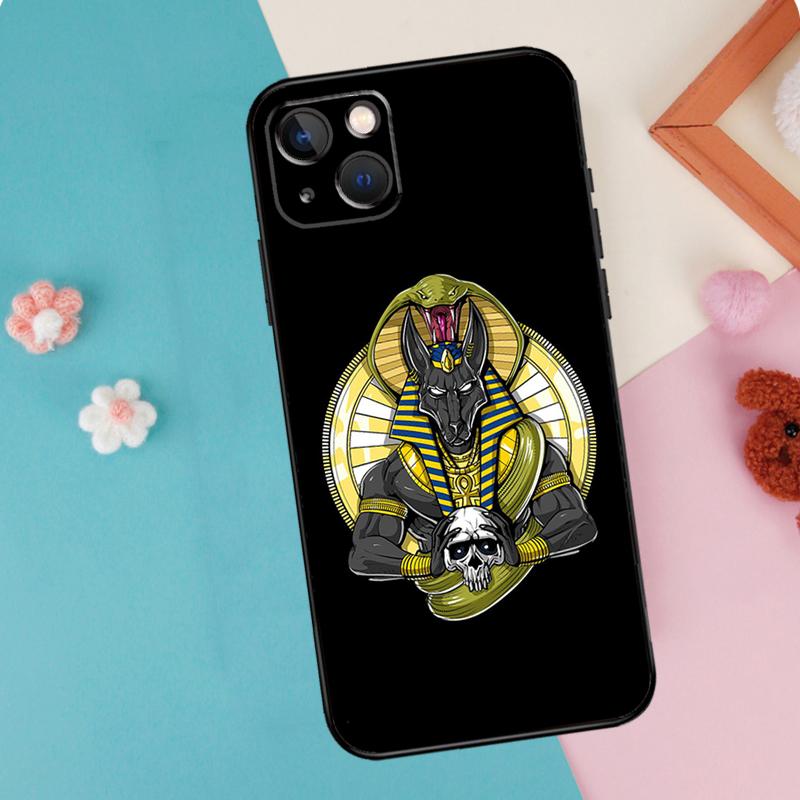 Egypt Nefertiti Anubis Ankh Phone Case For iPhone 16 15 14 13 11 12 Pro Max Plus Mini XR 16e Funda Silicone Back Cover