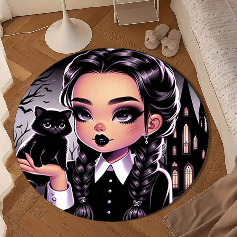 Gothic Fashion And Mystery Round mat, Anti-slip Circle Carpet Chair rug For livingroom,Bedroom, doormat home decor Gift Christmas Gifts