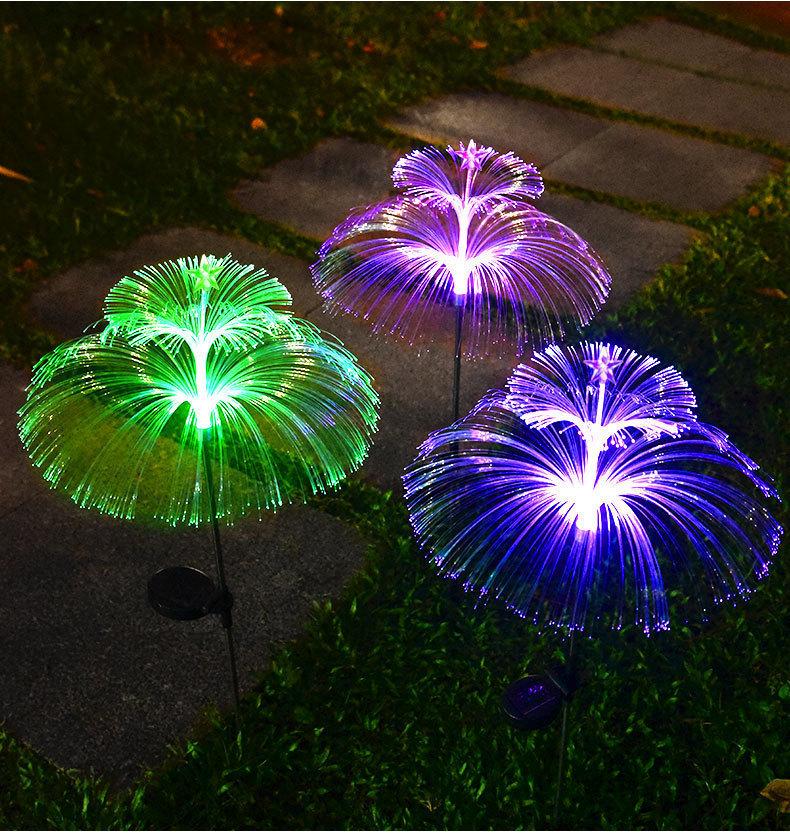 Cross-Border Solar LED Jellyfish Fiber Optic Outdoor Garden Light