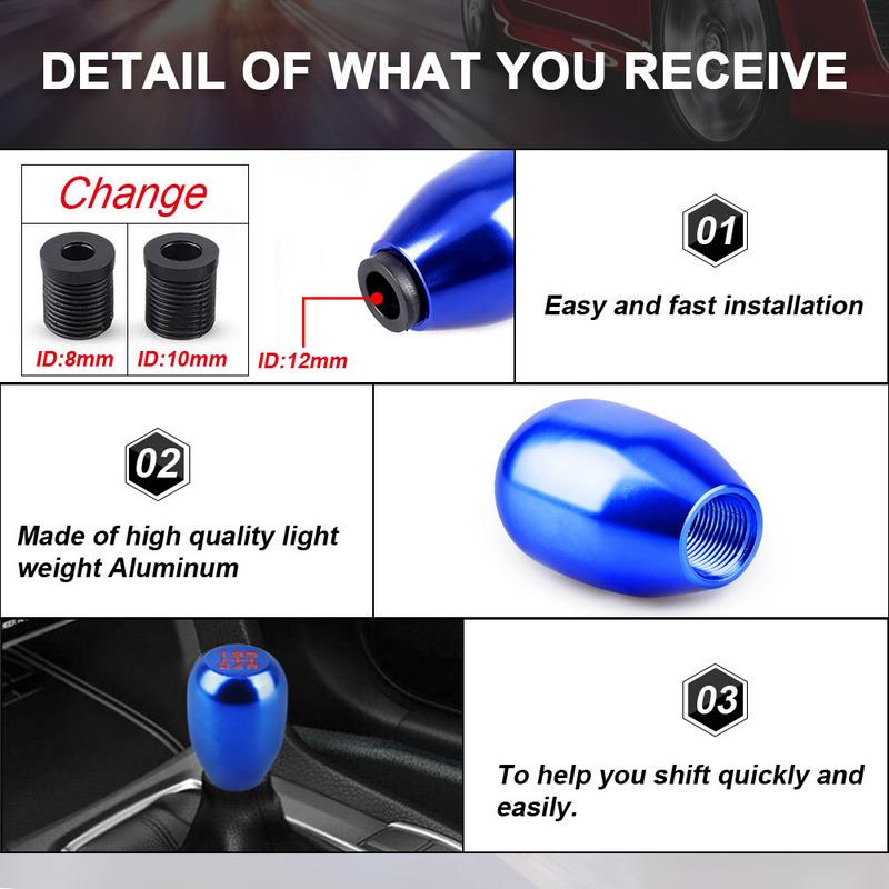 Universal Racing 5 Speed Car Gear Shift Knob For Manual Transmission Aluminum Alloy Shifter Knob Shift Lever