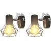 VidaXL Applique murale 2 pcs Style industriel Noir avec ampoule LED 242265