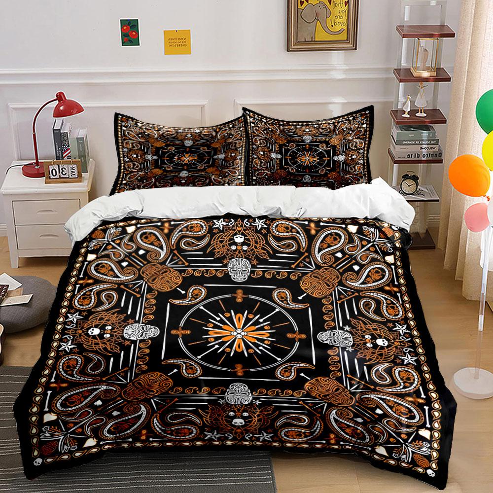 Halloween Pattern Decor Set Bedding Set with 1 Duvet Cover 2 Pillowcases Single Double King Queen, Gift