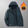 2025 Plus Size Men's Autumn/Winter Cotton Fleece Hooded Jacket