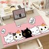 Cat Kawaii Mouse Pad Large Cute Girl Laptop Keyboard Pads Cartoon Lock Edge Wrist Mat