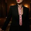 Elegant Korean Flower Tie Insect Black Rhinestone Necktie Alloy Academic Style Decoration Shirt Tie JK Uniform Decoration