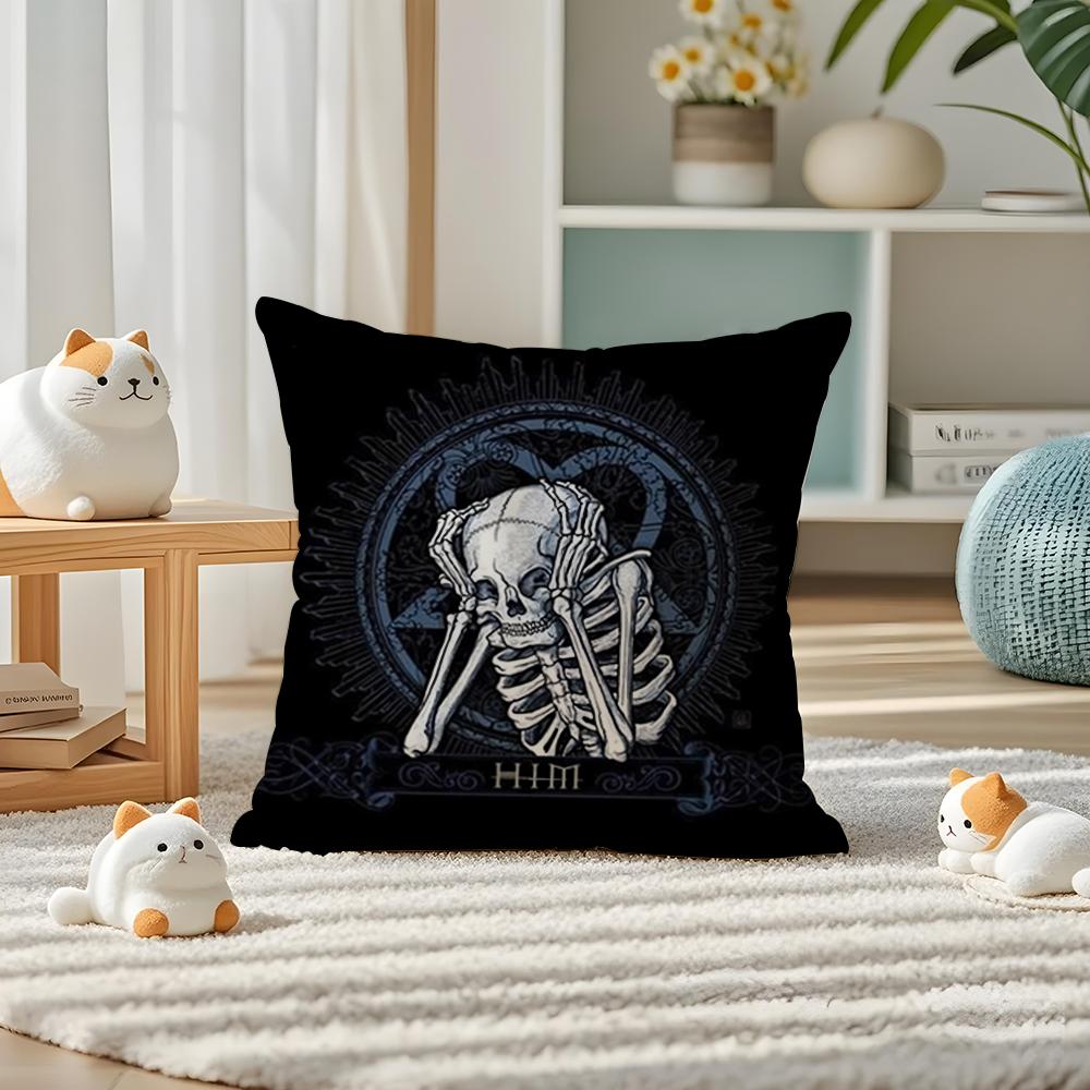 HHim Ornate Heartagram Pillow Case Silky elegant Comfort Sofa Bed Invisible zipper