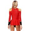 Womens Circus Ringmaster Role Play Long Sleeve Jumpsuit Bodysuit Costume