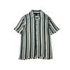 European and American Single Men Summer Rayon Stripes Shirt American Casual Loose Plaid Couple Short Sleeve Vintage Shirt