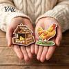 Unique Farmhouse Holiday Ornaments 10/20/30Pcs 2D Flat Chicken Wooden Hanging Ornament, Rooster Hen Coop Barn Decorative Wood Gift Tags Farm Pendants