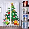 A Set Of / Christmas Series Pattern 3D Printing Curtain Window Width 1.5 M High 1.66 Meters To Open Hole