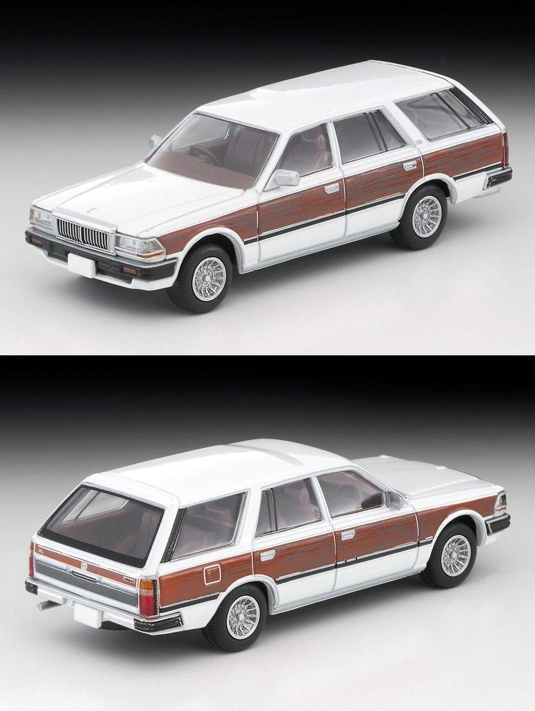 TOMYTEC Tomica Limited Vintage Neo Scale Nissan Cedric Wagon V20E GL Custom Specification Grain Finished Model 1/64 LV-N209c White/Wood