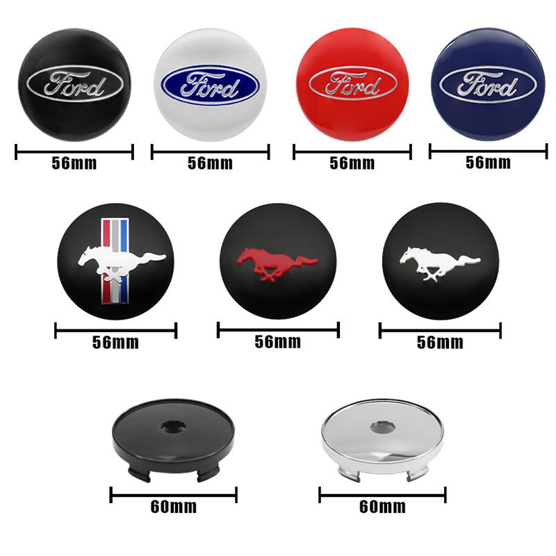 4Pcs 60MM Car Styling Center Wheel Cap Hub Rim Cover Sticker Emblem For Ford Focus Mondeo Mustang Fiesta Kuga MK2 Everest Escape