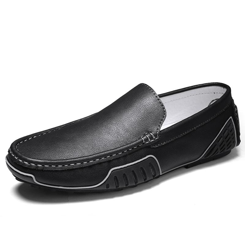 

Чоловіче взуття великого розміру з натуральної шкіри ручної роботи Лофери Зручне повсякденне взуття Чоловіче взуття для водіння Мокасини Чоловіче взуття на низькій підошві 48 чорний