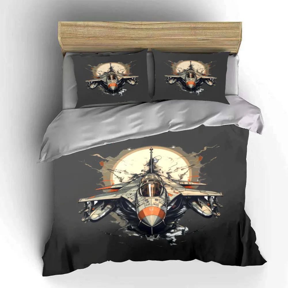 "Jet Fighter Art Decor Set" Soft Comfortable Duvet Cover Bedding Set Included 1*Duvet Cover & 2*Pillowcases gift