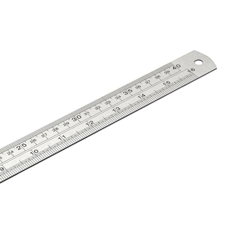 High Accuracy Steel Drawing Ruler with Double Scale System Metric Royal Etched Marks Easy To Use for Engineers