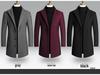 Men's Slim Woolen Windbreaker Jacket - Autumn/Winter 2022, Medium/Long Coat