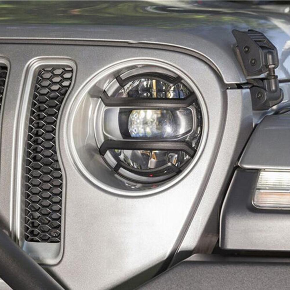 2x Front Headlight Lamp Guard Cover Trim For Jeep Wrangler JL 2018+ Accessories
