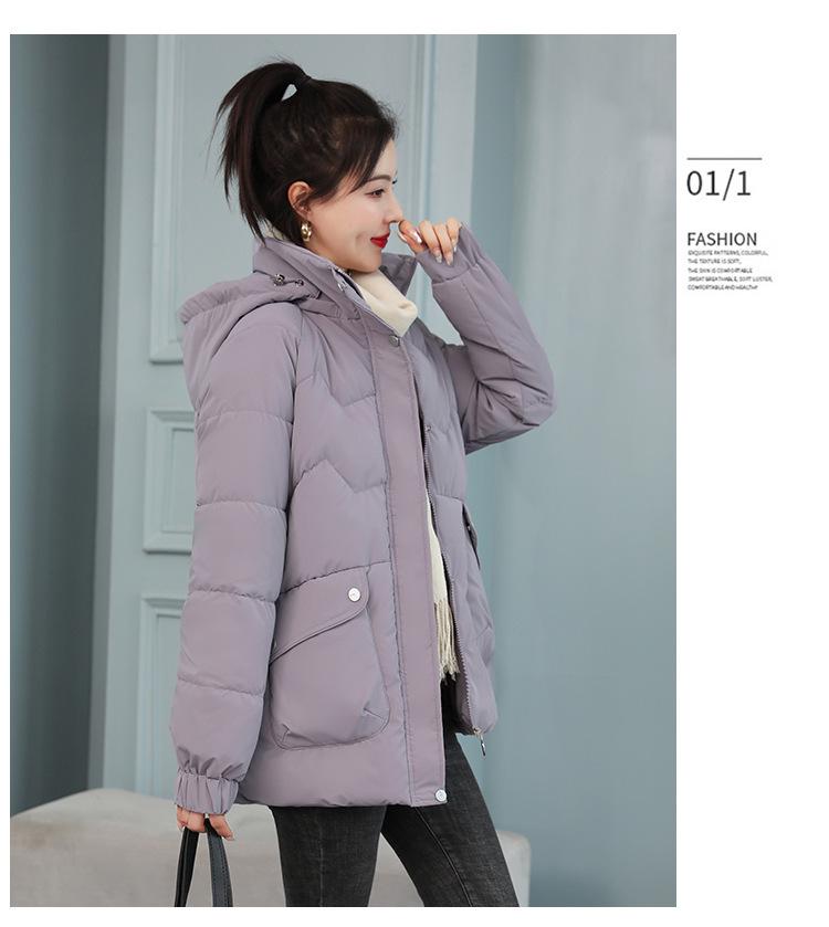 2025 Women's Mid-length Korean Style Loose Down Puffer Jacket - Stylish, Thickened, and Versatile Cotton Coat