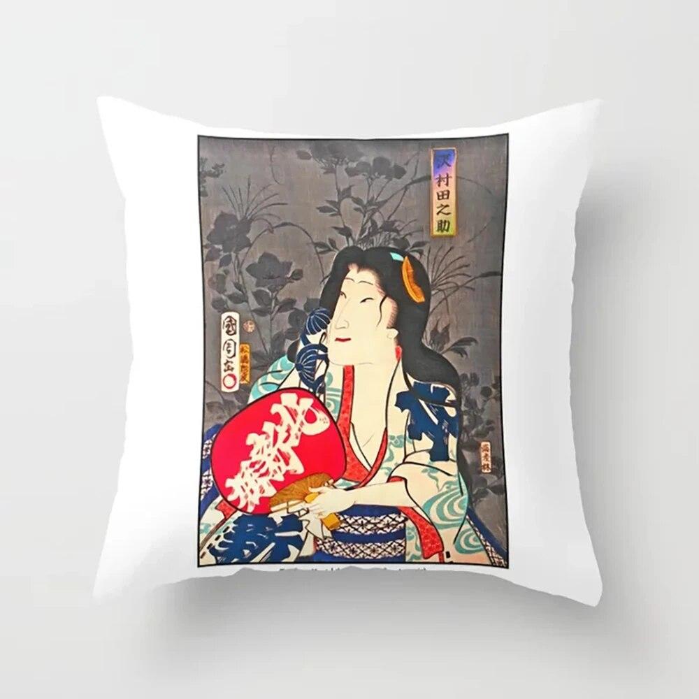 Cushion Covers Japanese Mythology Printed Pillow Cases for Bedroom Living Room Home Decor