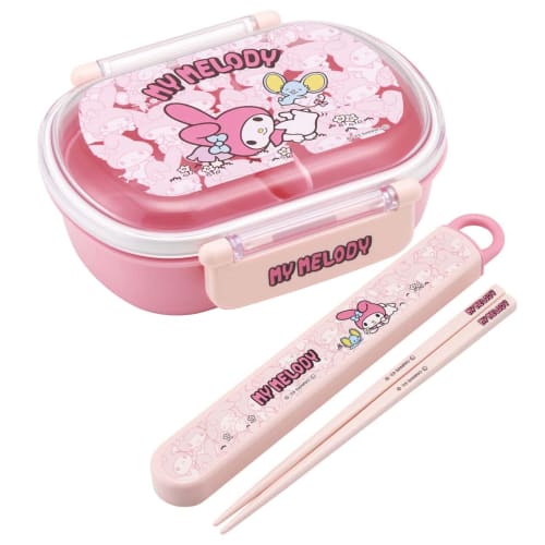 Skater Kids' Lunch Box, 1 Tier, 360ml, with Inner, Dome-Shaped, Fluffy Meal Container, Antibacterial, Made in Japan, My Melody, Ushiro-Shiro, Sanrio D
