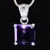 Natural Purple Amethyst 24.9 Ct CERTIFIED Square 925 Starling Silver Gem Pendant MY.PD-28-NS