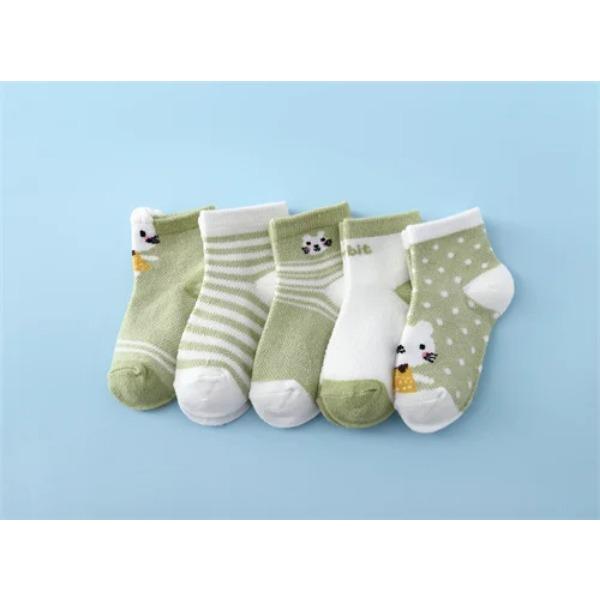 Lawadka 5Pairs/Lot Summer Thin Newborn Baby Socks Cotton Infant Boys Girls Floor Sock Casual Cartoon Toddler Clothes Accesories
