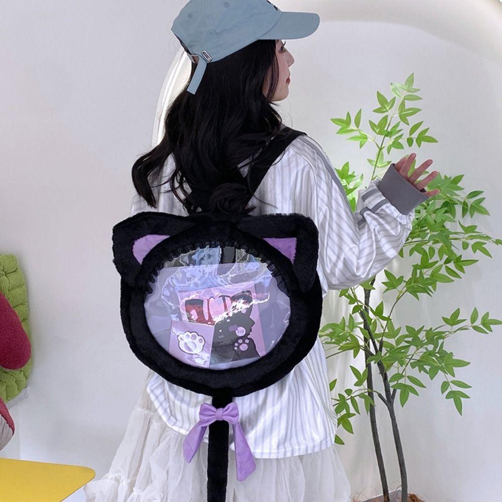 Crossbody Bag Transparent Pouch Itabag Japanese Style Plush Backpack Cute Cat Shoulder Bag  Lady