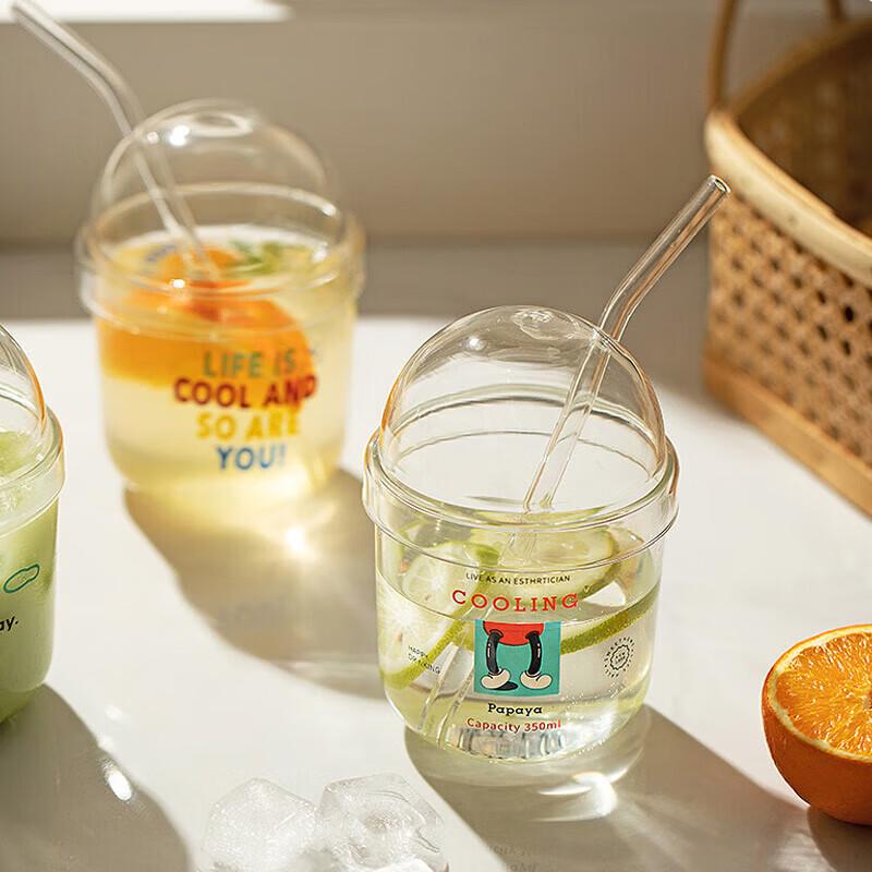 Zhuopu High Borosilicate Glass Cup with Straw