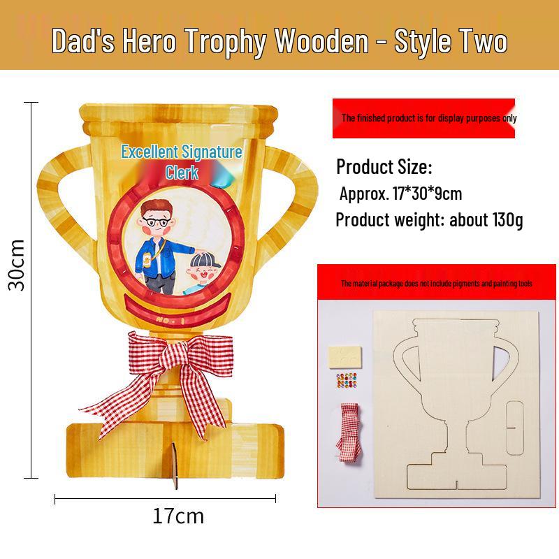 Handmade DIY Father s Day Hero Trophy Craft Kit for Kids