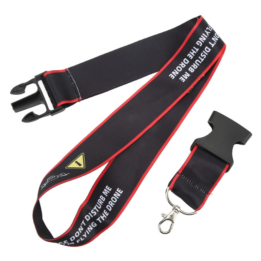 Remote Controller Lanyard Anti Lost Nylon Sturdy RC Drones Remote Controller Neck Strap with Warning Slogan for FPV Red