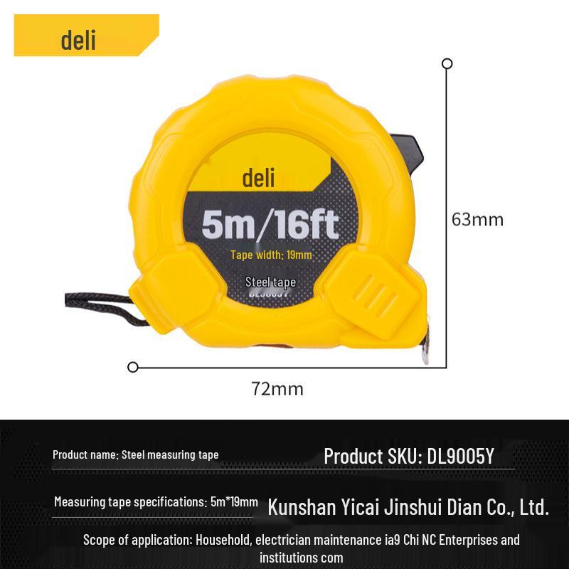 Deli Tools Steel Measuring Tape 3-10M | Dual Scale (Imperial/Metric) for Household & Woodworking