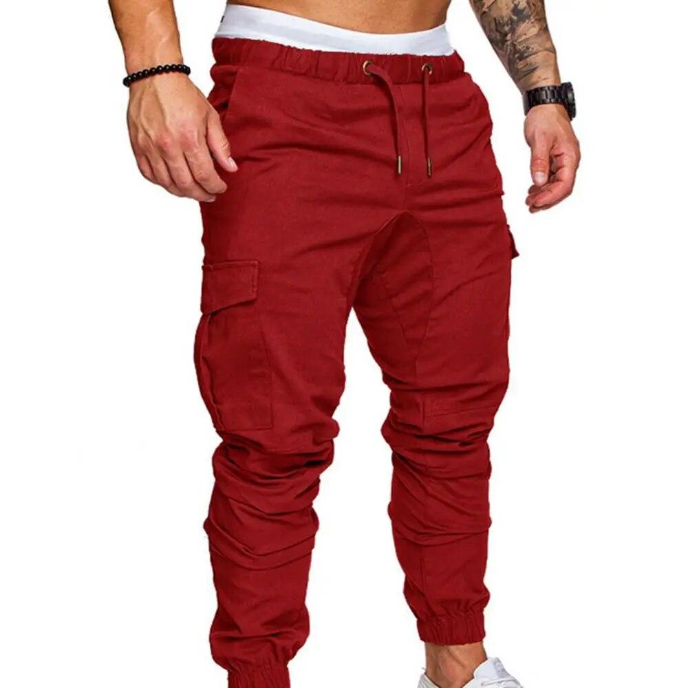 Men's Casual Jogging Pants Solid Color Pocket Pants Sports Pants Men's Trousers Street Hip Halen Jogging Pants