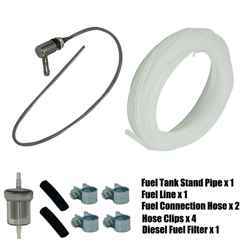 Car Air Heater Fuel Stand Pipe Heater Fuel Tank Pick Up W/ 4 Clamps Clip For Webasto Eberspacher Diesel Parking Heater VW T5 T6
