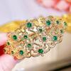 2026 European and American Retro Engraved Lace Emerald Design Bracelet Light Luxury High-end Wedding Bracelet Stacked