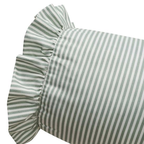 8" x 20" Striped Ruffle Bolster Decorative Pillow Long Cylinder Throw Pillow for Bed Couch Farmhouse Boho Home Decor