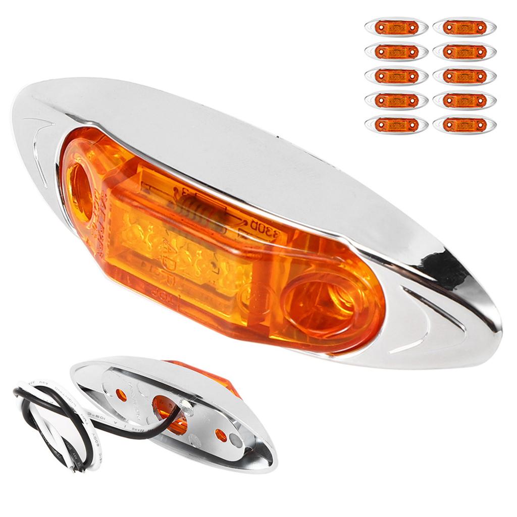 10 Stück 3LED Seitenmarkierungsleuchte Wasserdicht Staubdicht Piranha Lampe für LKW Anhänger LKW Bernstein