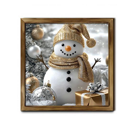 Zesílený 2D Dřevěný Umělecký Vánoční Dekorativní Obraz, 7,9" Retro Rámeček na Fotografie Závěsný na Zeď Dárek pro Rodinu Ozdoba Santa Claus/Sněhulák/Skřítek/Sob