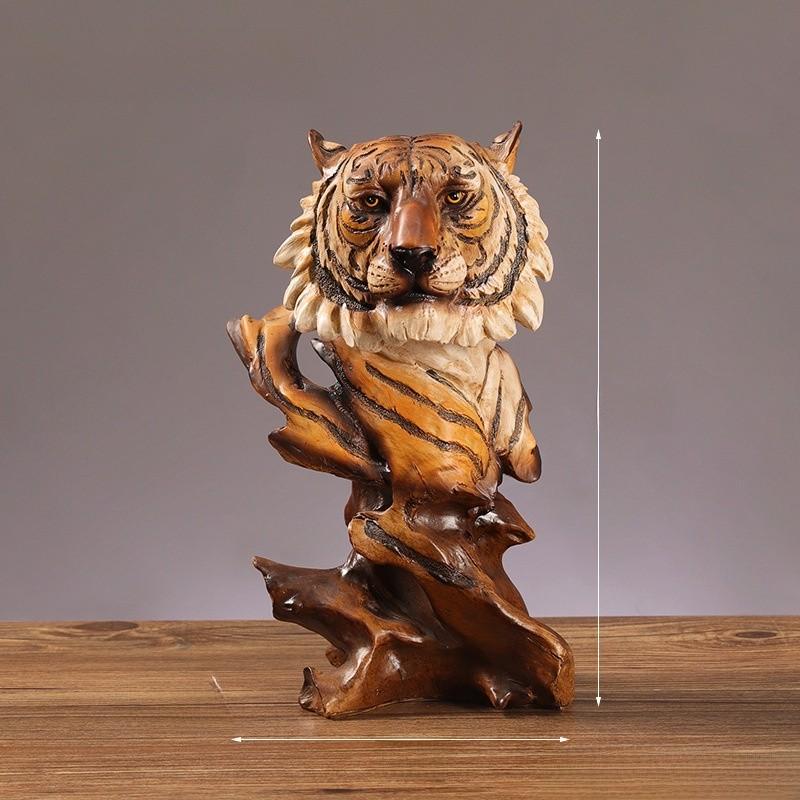 Resin Synthetic Animal Head Statue Office Bookshelf Decoration Gift Friends For