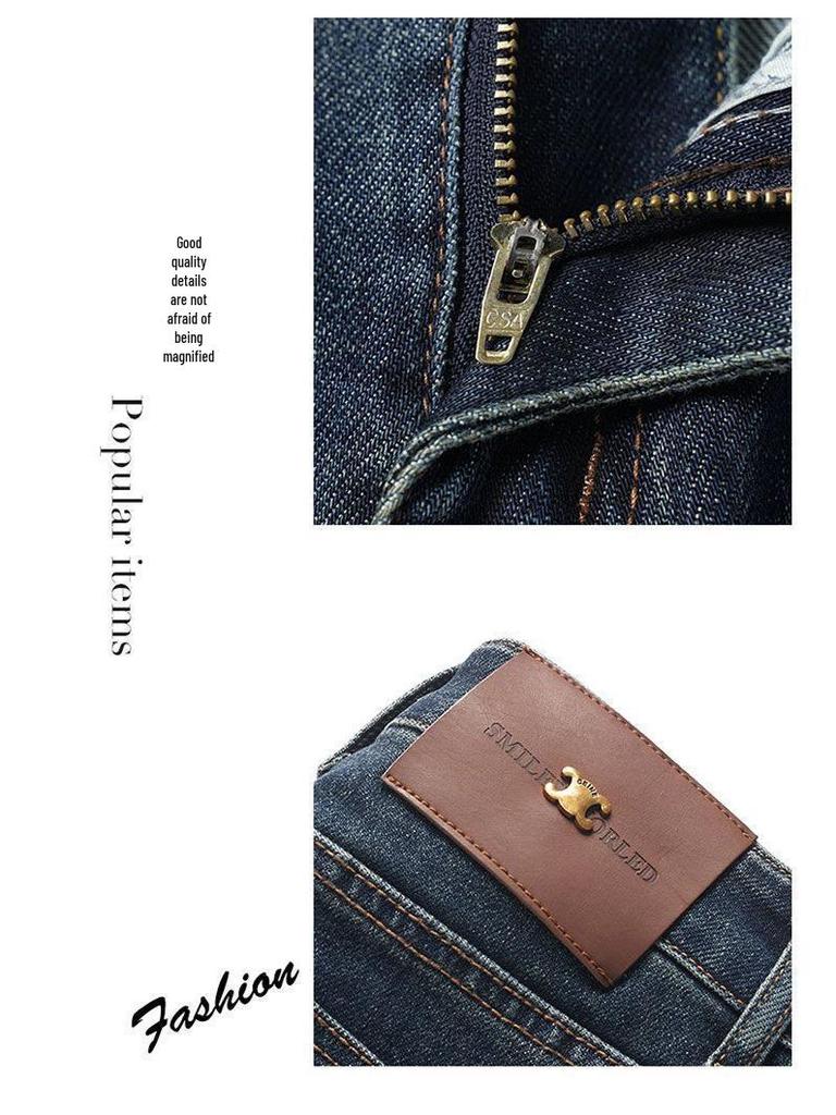 Women's Retro Wide-Leg Jeans: High-Waisted, Fleece-Lined, Slimming, Loose Fit, Floor-Length, for Autumn/Winter 2025