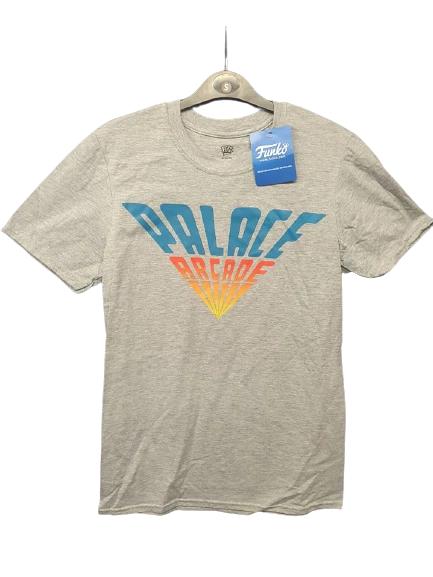 Stranger Things T-Shirt Grey Palace Arcade Gradient Cartoon Design Small L