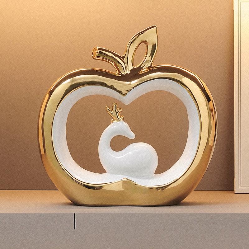

Safe Journey - Apple Home Fashion Creative Decoration Entry Entrance Wine Cabinet TV Cabinet Home Decor Moving Home Gift 20x6.5x20cm белого золота